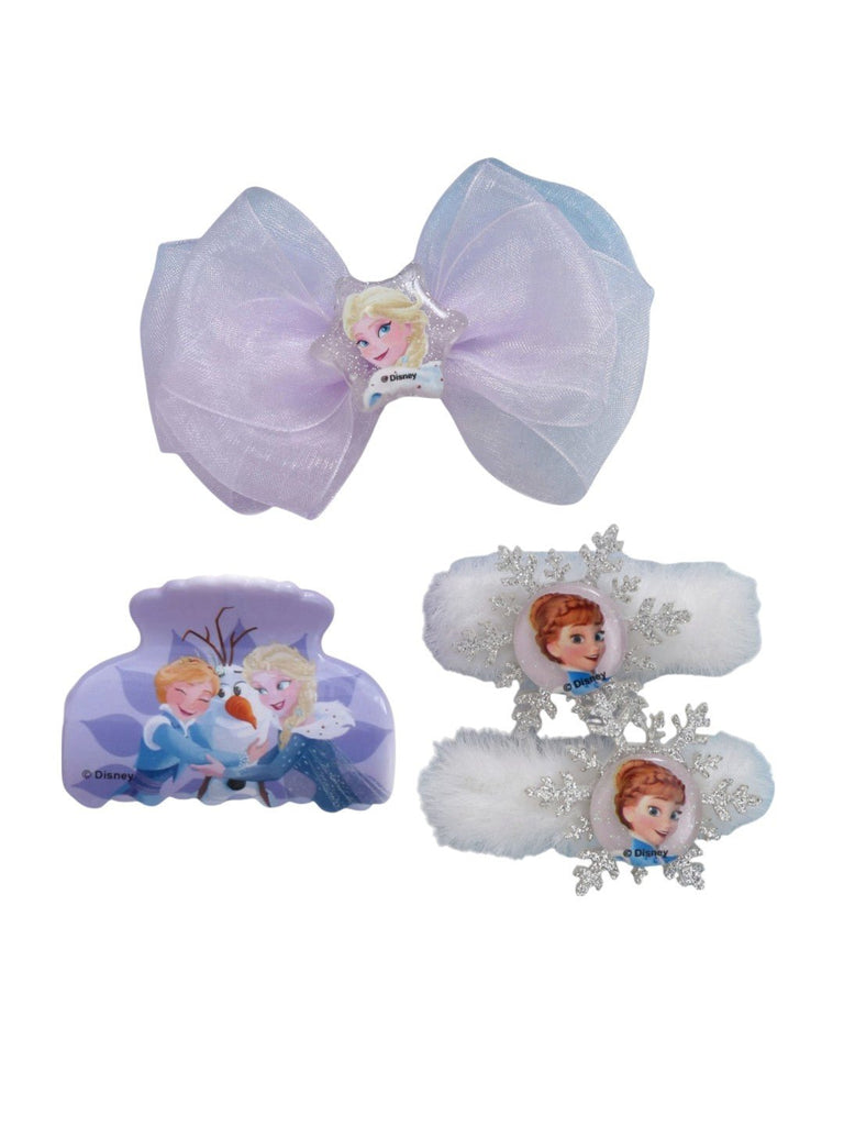 Yellow Bee Girl's Disney Frozen Elsa & Stitch Hair Essentials Gift Set- 8 Pieces-Full Close up view