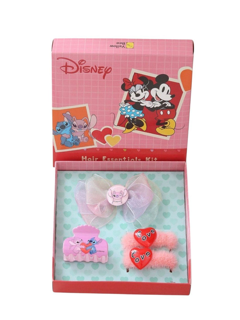 Yellow Bee Girl's Disney Frozen Elsa & Stitch Hair Essentials Gift Set- 8 Pieces-Full View