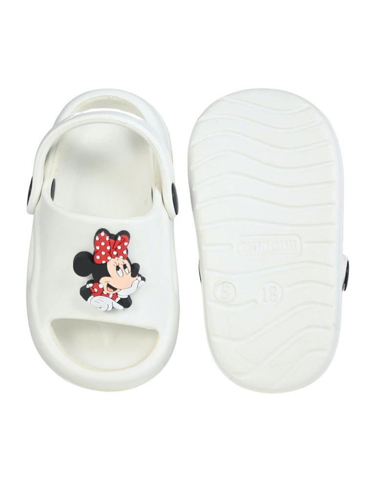 Yellow_Bee_Girls_Disney_Minnie_Daisy_Charm_Sandals-_White_Front & Back View