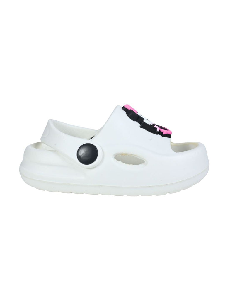 Yellow Bee Girls’ Disney Minnie & Daisy Sandals with Gem & Heart Charms-White Side View