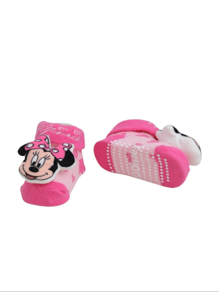 Yellow Bee Girls’ Disney Minnie Mouse 3D Socks front and back view