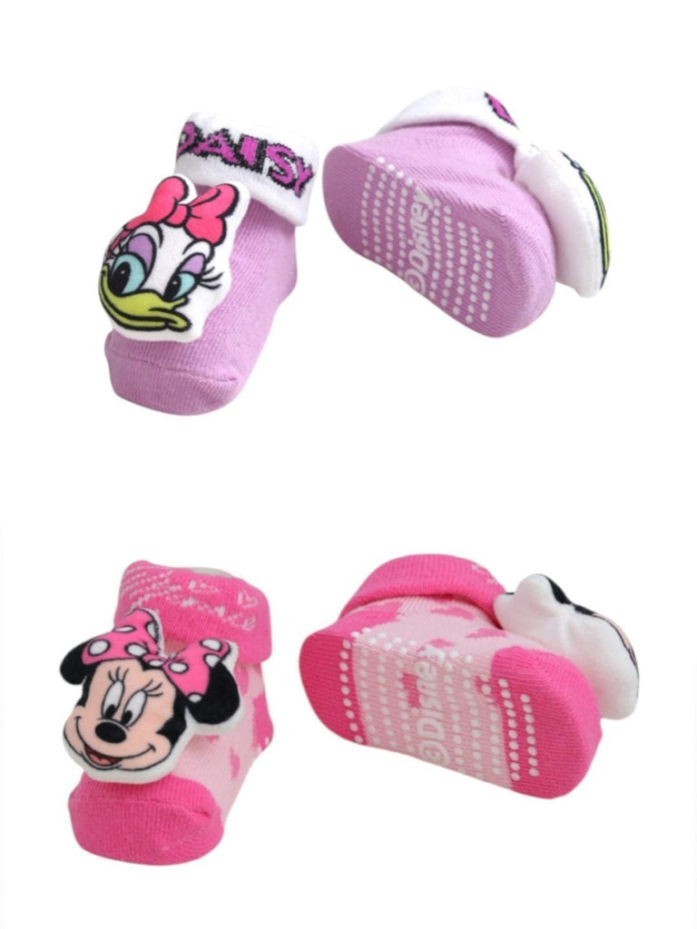 Girls_Disney_Minnie_Mouse_and_Daisy_Duck_3D_Socks_Combo-_Pink_and_Purple-_Front_Back_View