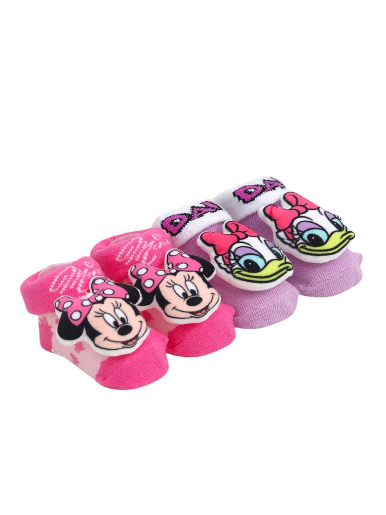 Yellow_Bee_Girls_Disney_Minnie_Mouse_and_Daisy_Duck_3D_Socks_Combo-_Pink_and_Purple-Side view