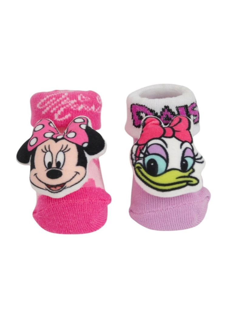 Girls_Disney_Minnie_Mouse_and_Daisy_Duck_3D_Socks_Combo-_Pink_and_Purple-_Single_Leg_View