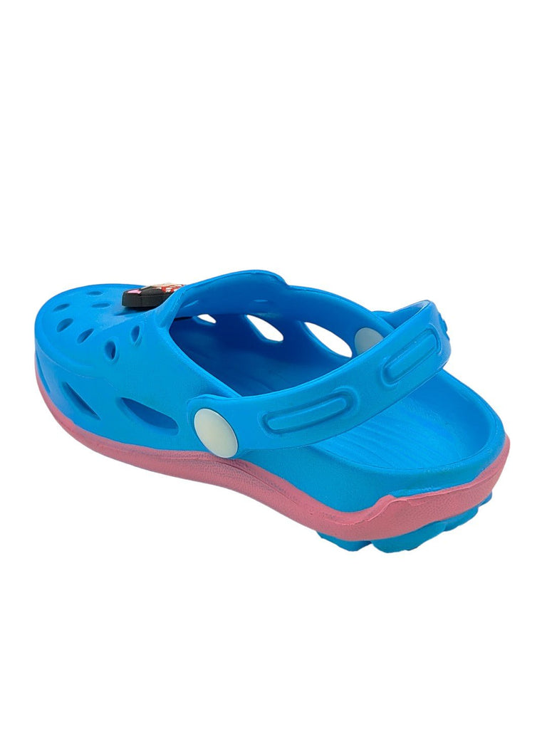 Yellow Bee Girl's Disney Minnie Mouse Charm Clogs – Blue-Back View