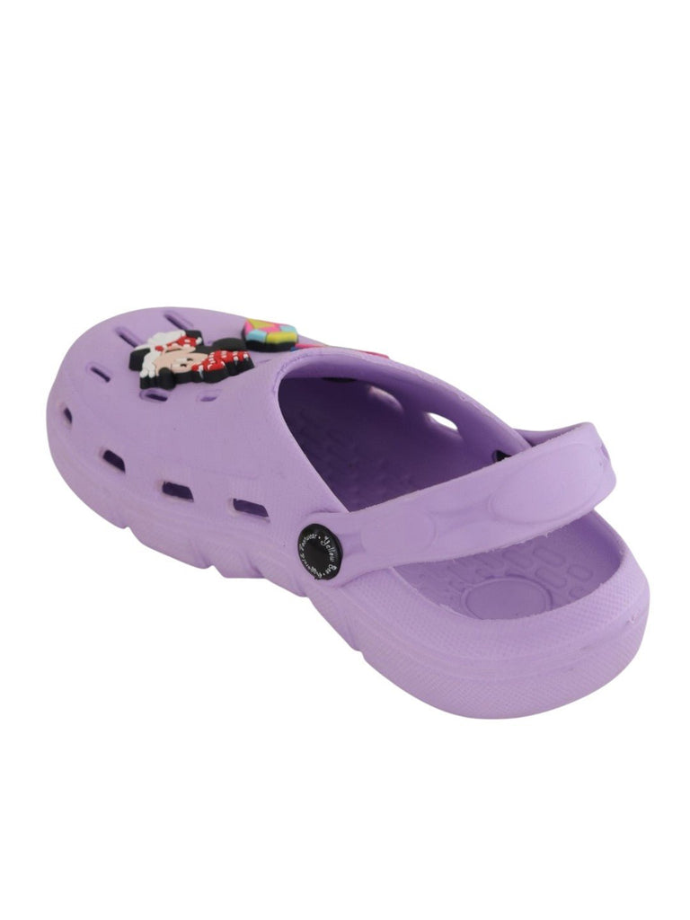 Yellow Bee Girls’ Disney Minnie Mouse Clogs with Star & Gem Charms – Purple-Back view-1