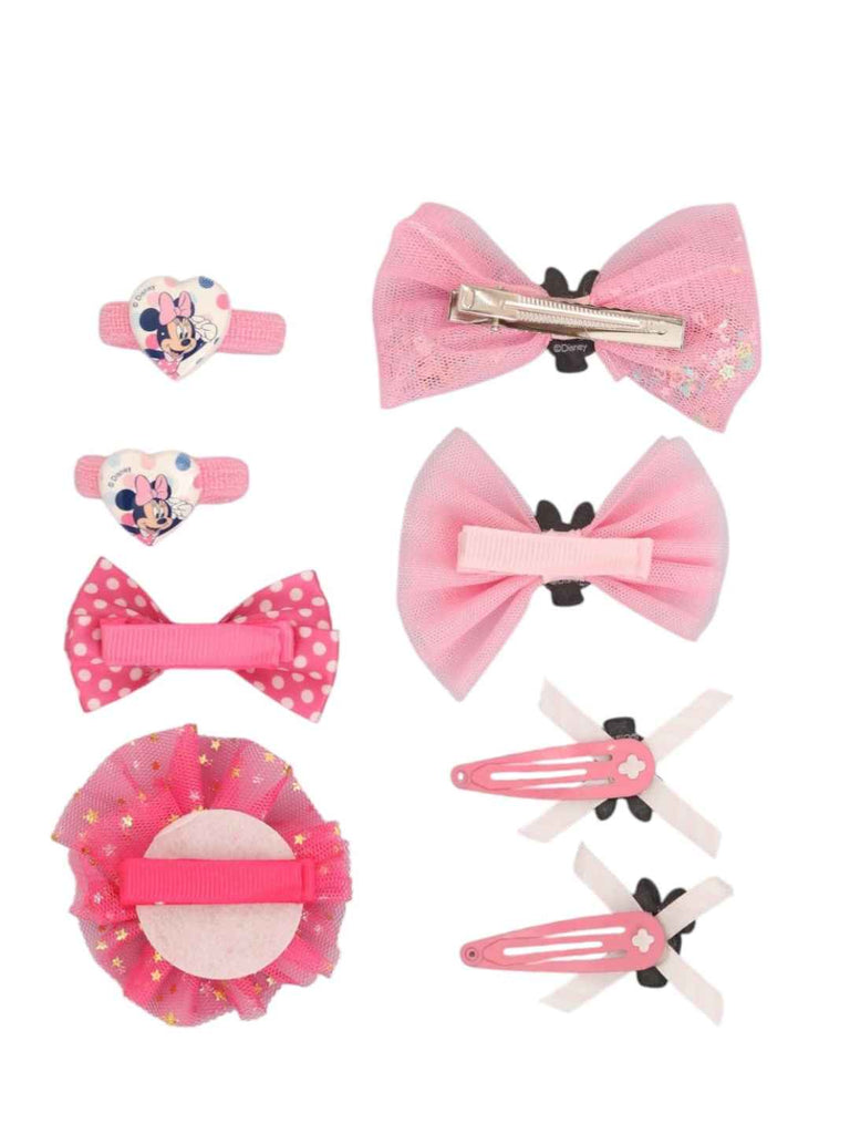 Yellow Bee Girls’ Disney Minnie Mouse Hair Accessory Gift Set – 8 Pieces, Pink- Back View