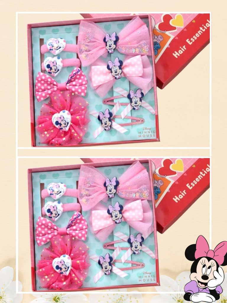 Yellow Bee Girl's Disney Minnie Mouse Hair Accessory Gift Set- Pink, 16-Piece-Creative View