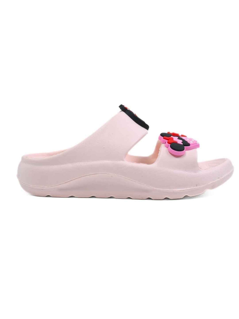 Yellow_Bee_Girls_Minnie_Mouse_Slides_with_Bow_Cupcake_Charms-_Pink_-_Side_View