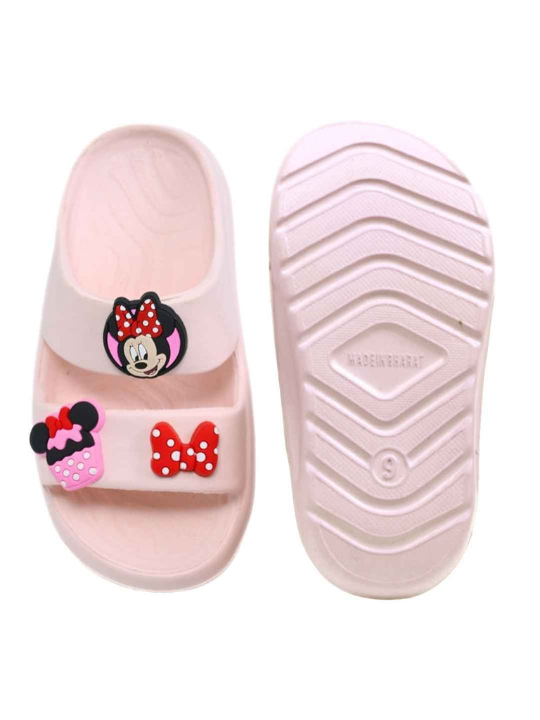 Yellow_Bee_Girls_Minnie_Mouse_Slides_with_Bow_Cupcake_Charms-_Pink_-_Top_And_Bottom_View