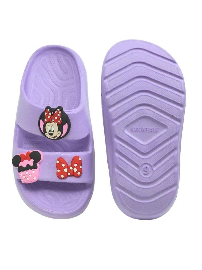 Yellow_Bee_Girls_Minnie_Mouse_Slides_with_Bow_Cupcake_Charms-_Purple_-_Top_And_Bottom_View
