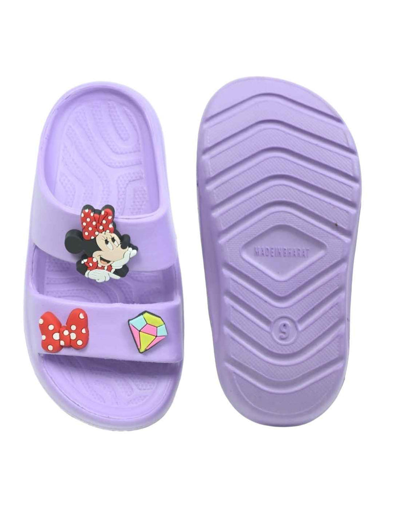 Yellow_Bee_Girls_Minnie_Mouse_Purple_EVA_Slides_with_Bow_Gem_Charms_-_Top_And_Bottom_View