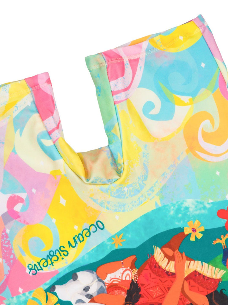 Yellow Bee Girls’ Disney Moana Swimsuit – Colorful One-Piece with Ocean Design-Bottom View