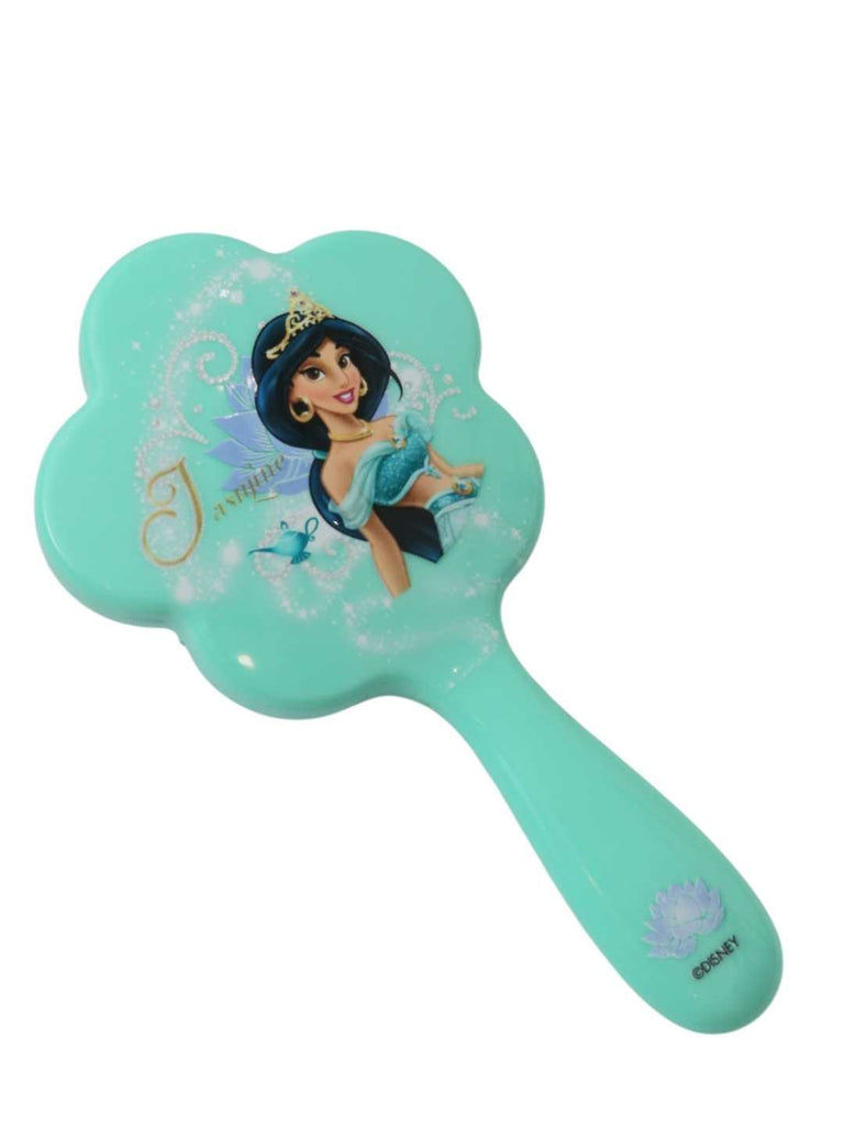 Yellow Bee Girls’ Disney Princess Jasmine Flower-Shaped Hairbrush-Aqua Blue-Full View