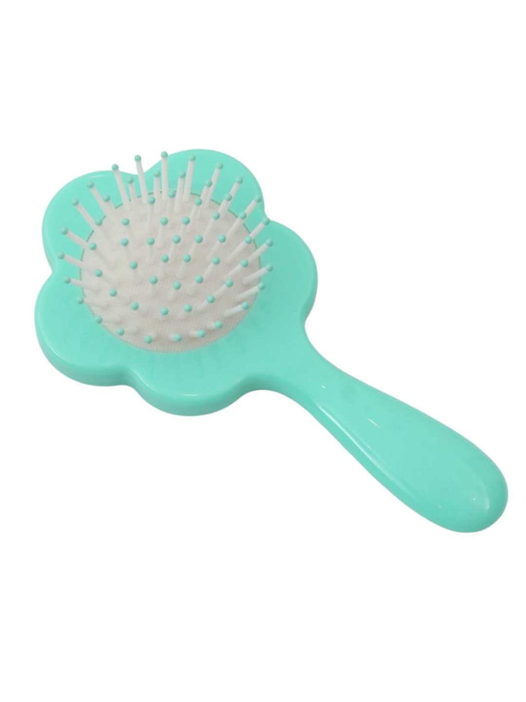 Yellow Bee Girls’ Disney Princess Jasmine Flower-Shaped Hairbrush-Aqua Blue-Top View