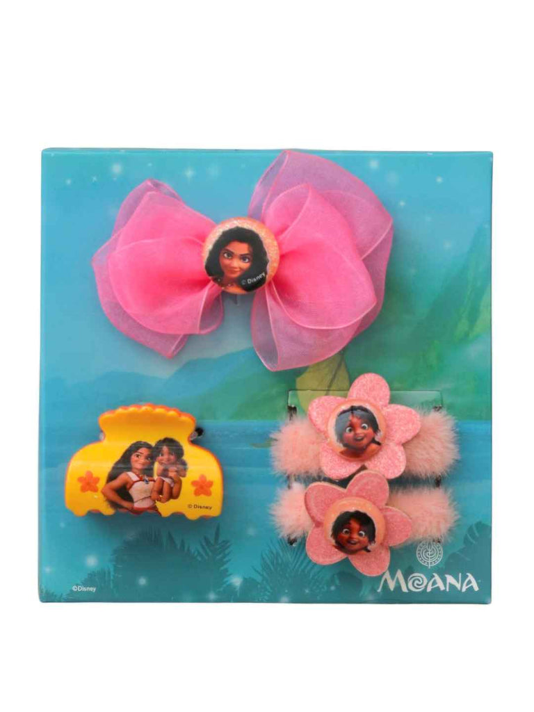 Yellow_Bee_Girls_Disney_Princess_Moana_Hair_Accessory_Gift_Set_4_Pieces_Yellow_&_Pink-Close up view