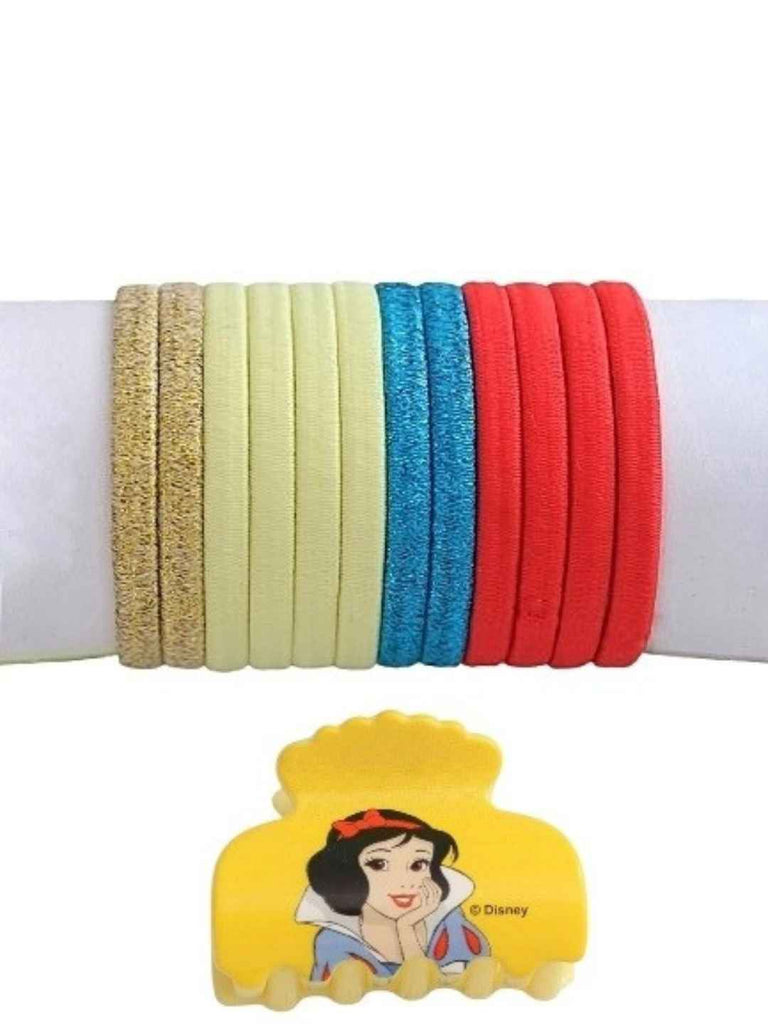 Yellow Bee Girls’ Disney Princess Snow White Hair Accessory Combo Set – 12 Pieces, Multi-Close up view