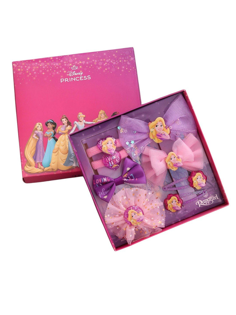 Yellow Bee Girl's Disney Rapunzel Hair Accessory Gift Set – Purple & Pink, 16-Pieces-Full View