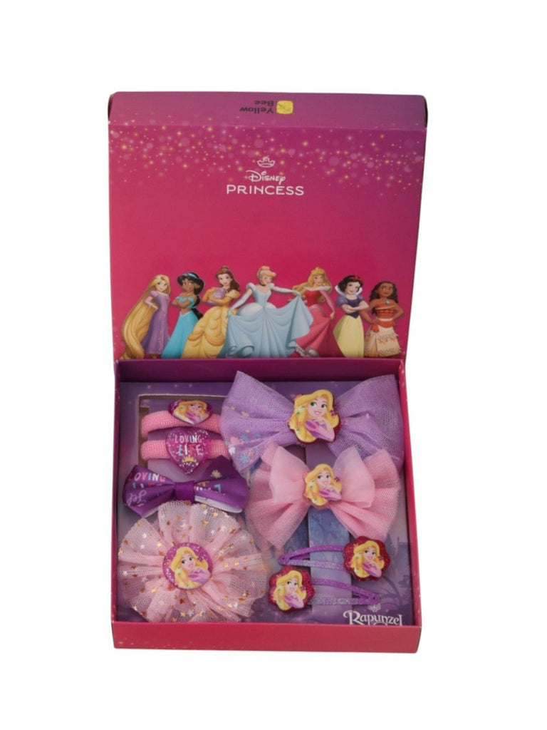 Yellow Bee Girl's Disney Rapunzel Hair Accessory Gift Set – Purple & Pink, 16-Pieces-Angle View