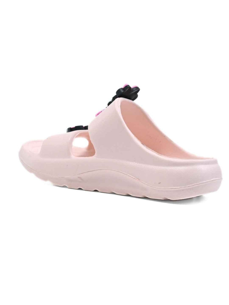 Yellow Bee Girls’ Disney Sandals – White Minnie & Daisy Duo with Heart & Star Charms-Back View