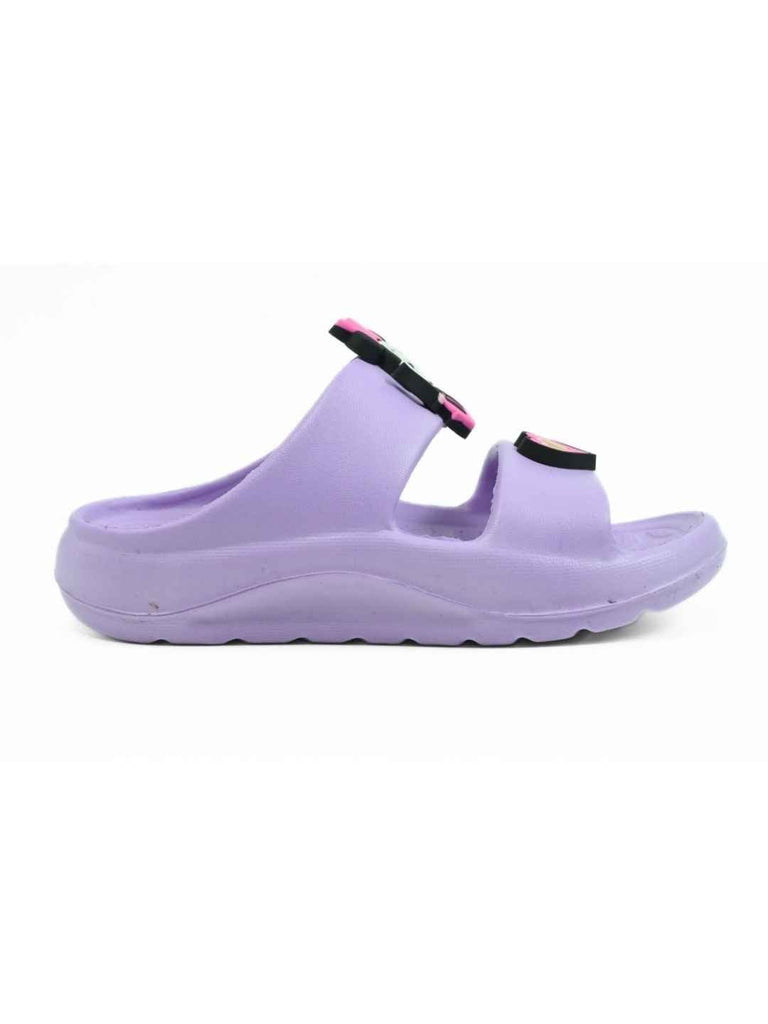 YYellow_Bee_Girls_Disney_Slides_Purple_Minnie_Daisy_Duo_with_Star_Heart_Charms_-_Side_View