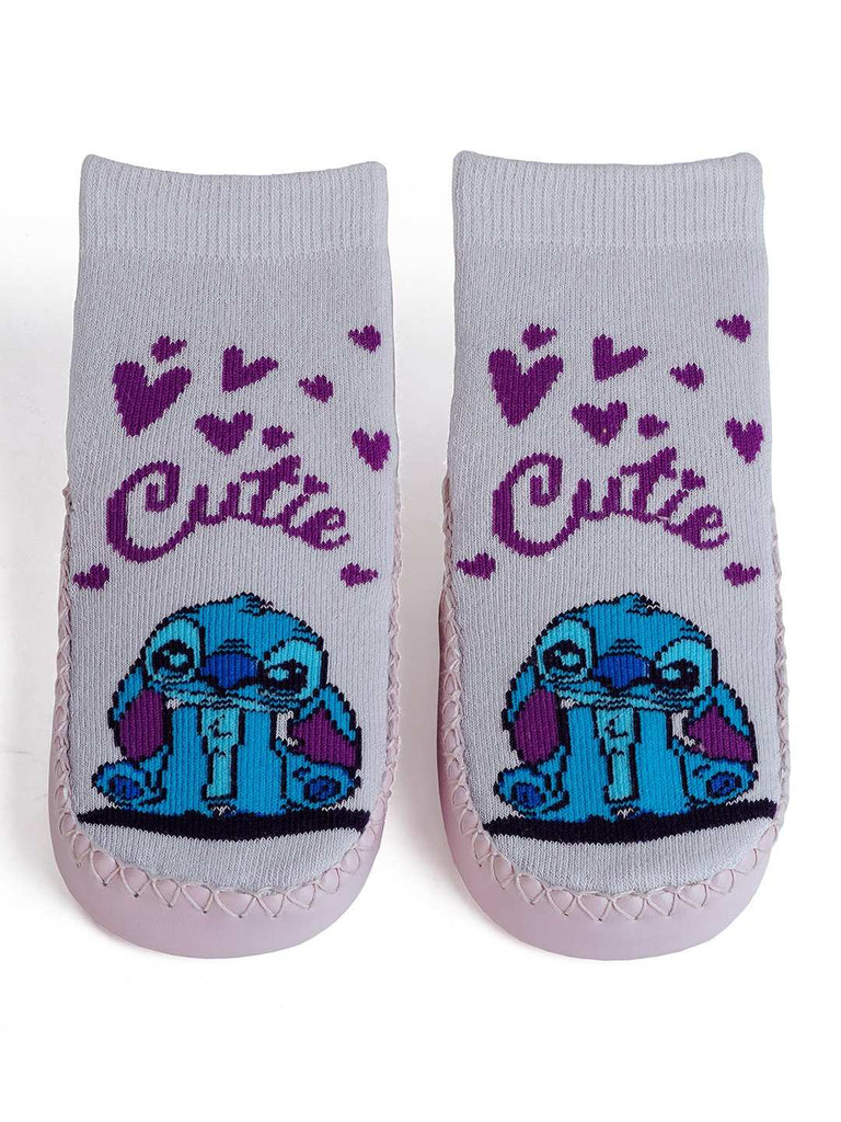 Yellow_Bee_Girls_Disney_Stitch_Cozy_Leather_Socks_-_Purple-Top_View_1