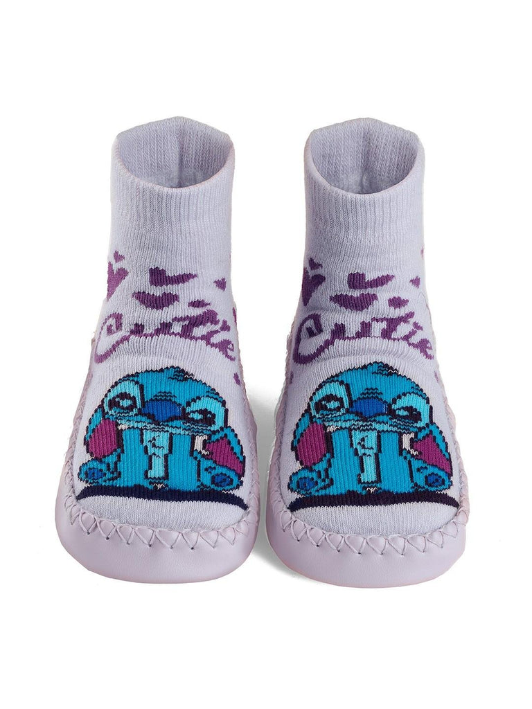 Yellow_Bee_Girls_Disney_Stitch_Cozy_Leather_Socks_-_Purple-Full_Front_View_1