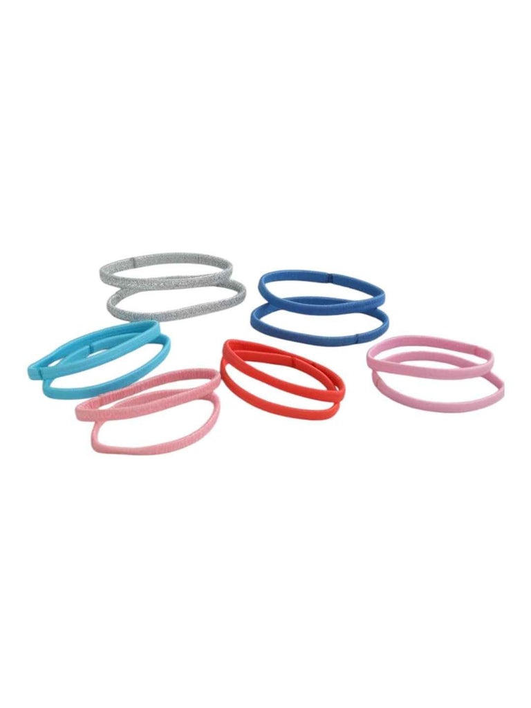 Yellow Bee Girls’ Disney Stitch Hair Accessory Gift Set – 13 Pieces, Pink & Blue- Showing Close View of Scrunchies