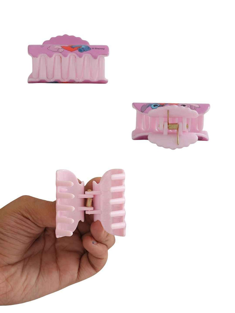 Yellow Bee Girls’ Disney Stitch Hair Accessory Gift Set – 13 Pieces, Pink & Blue- Showing Close View of Clutcher