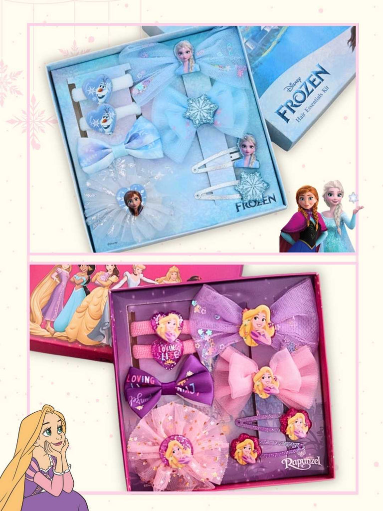 Yellow Bee Girl's Frozen Elsa & Rapunzel Hair Accessory Gift Set– 16 Pieces-Creative View