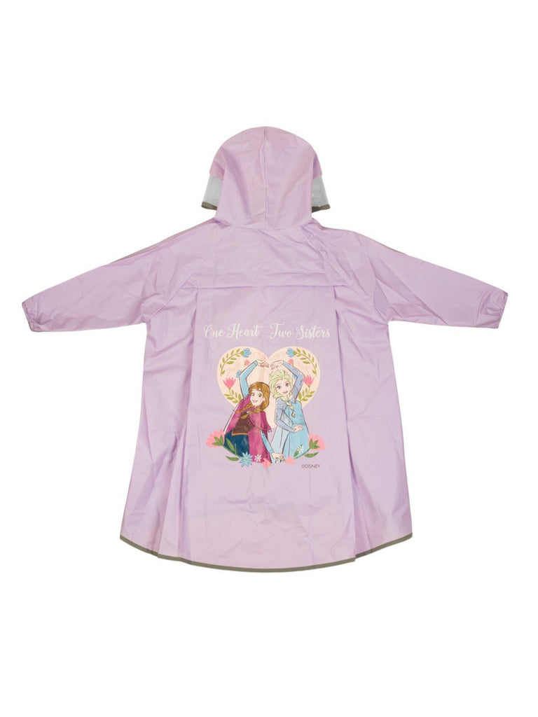 Yellow_Bee_Girls_Lavender_Disney_Frozen_Raincoat_Elsa_and_Anna_One_Heart_Two_Sisters_Design- Back View