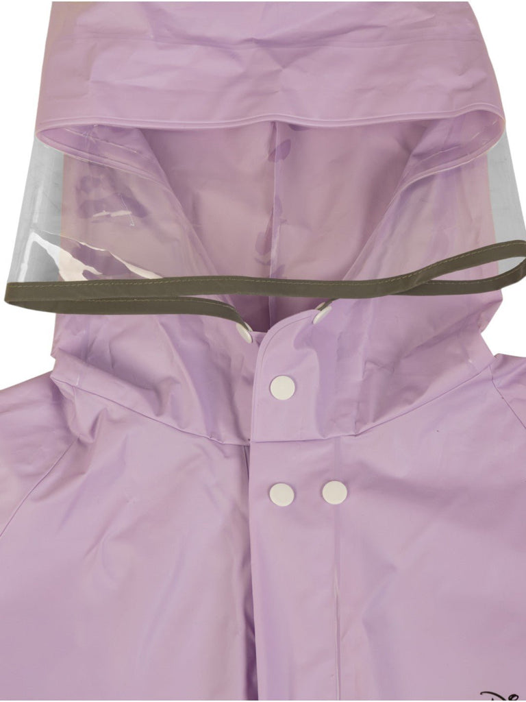 Yellow_Bee_Girls_Lavender_Disney_Frozen_Raincoat_Elsa_and_Anna_One_Heart_Two_Sisters_Design- Front Close up View