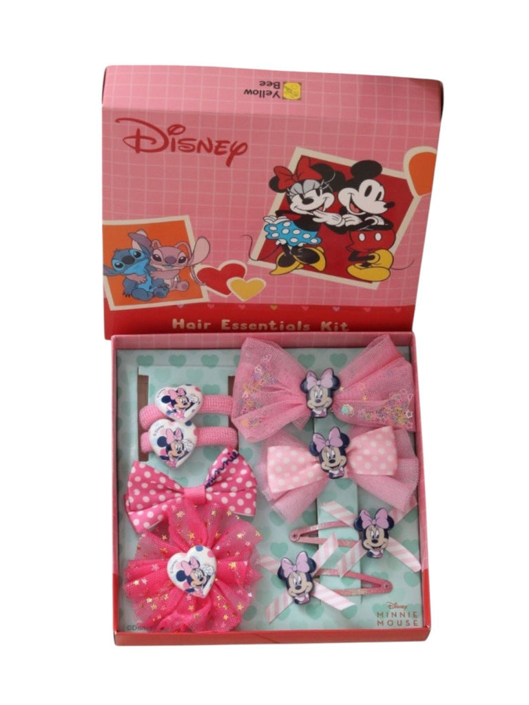 yellow-bee-disney-minnie-mouse-hair-accessories-gift-set-for-girls-bows-clips-bands-in-pink