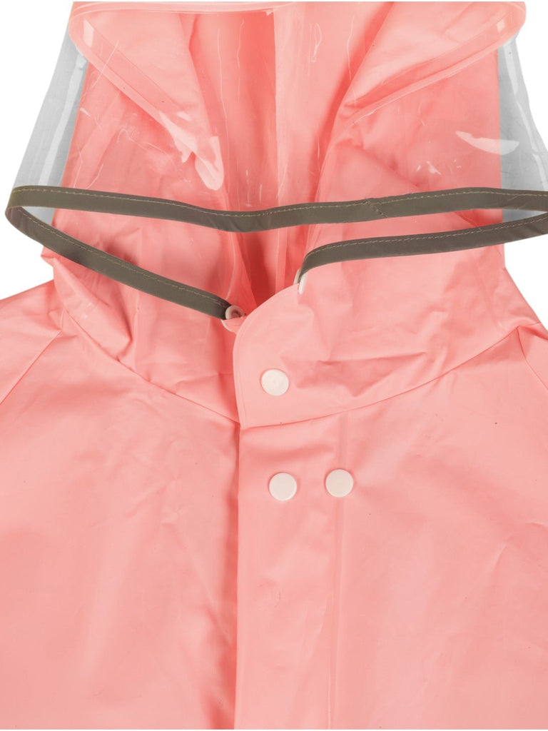 Yellow Bee Girls' Pink Disney Raincoat Featuring with Ariel, Belle, Cinderella, Aurora Design- Front Close Up View