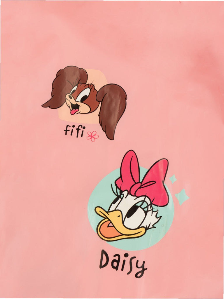 Yellow Bee Girls' Pink Disney Raincoat – Minnie Mouse, Daisy Duck & Figaro “Friends Forever” Design-2