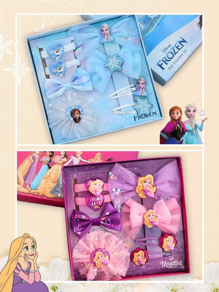 Yellow Bee Girl's Rapunzel & Frozen Elsa Hair Accessory Gift Set– 16 Pieces-Creative View