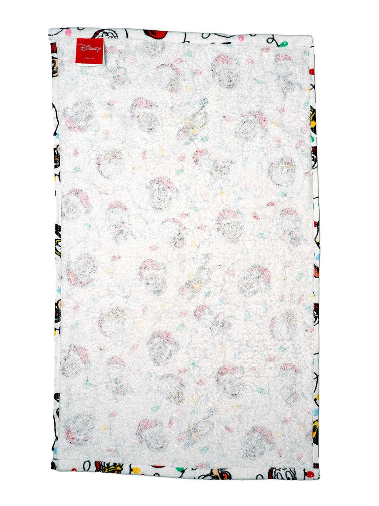 Yellow Bee Kids' Disney Mickey & Friends Towel with Festive Lights Design (300 GSM) - White , 38 x 64 Cm-Back View