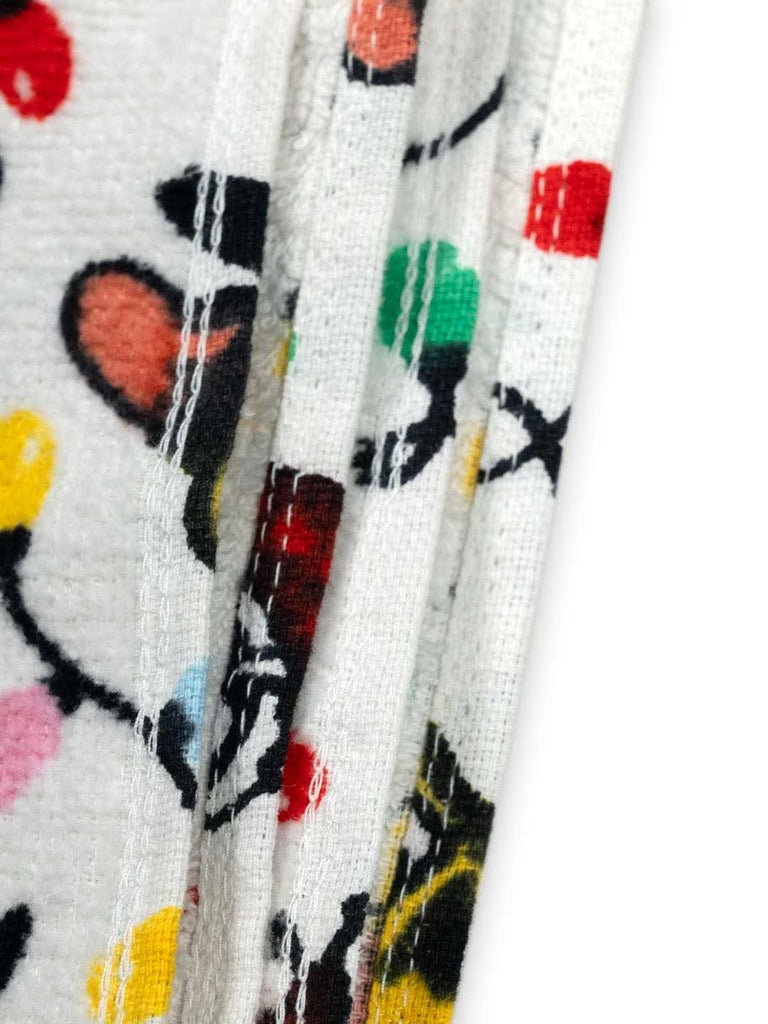 Yellow Bee Kids' Disney Mickey & Friends Towel with Festive Lights Design (300 GSM) - White , 38 x 64 Cm-Side View 