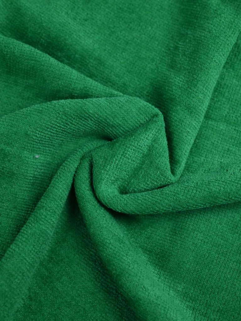 Yellow Bee Kid's Disney Mickey, Goofy & Donald Towel with Santa Hat Design(300 GSM) - Green , 38 x 64 Cm- Showing Fabric