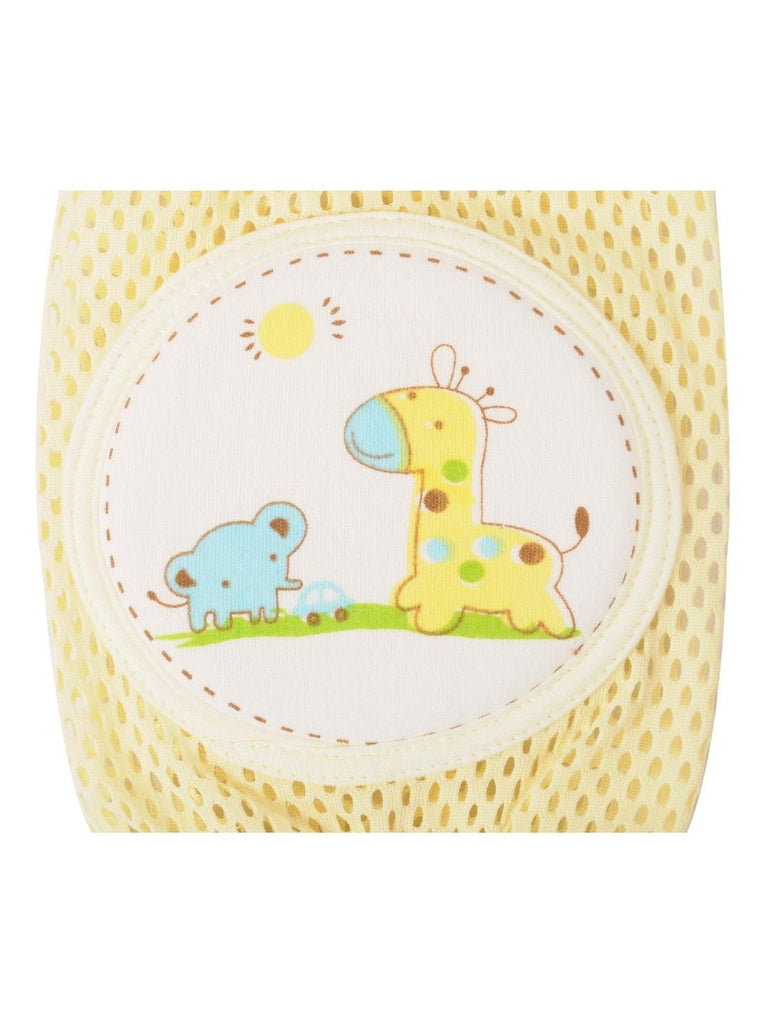 Close-Up View of Yellow Bee Yellow Giraffe Protective Knee Pads for Toddlers with Giraffe and Elephant Design