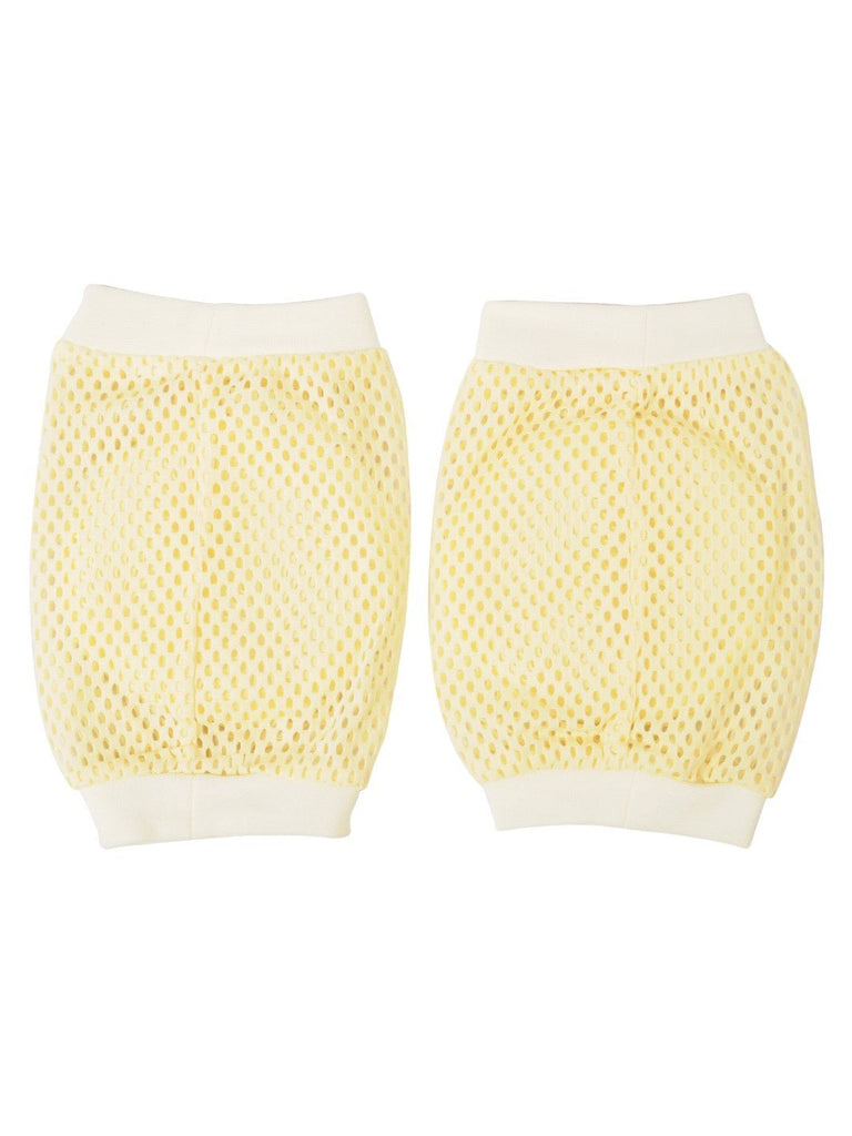 Yellow Bee Yellow Giraffe Protective Knee Pads for Toddlers - Back View with Yellow Mesh Fabric