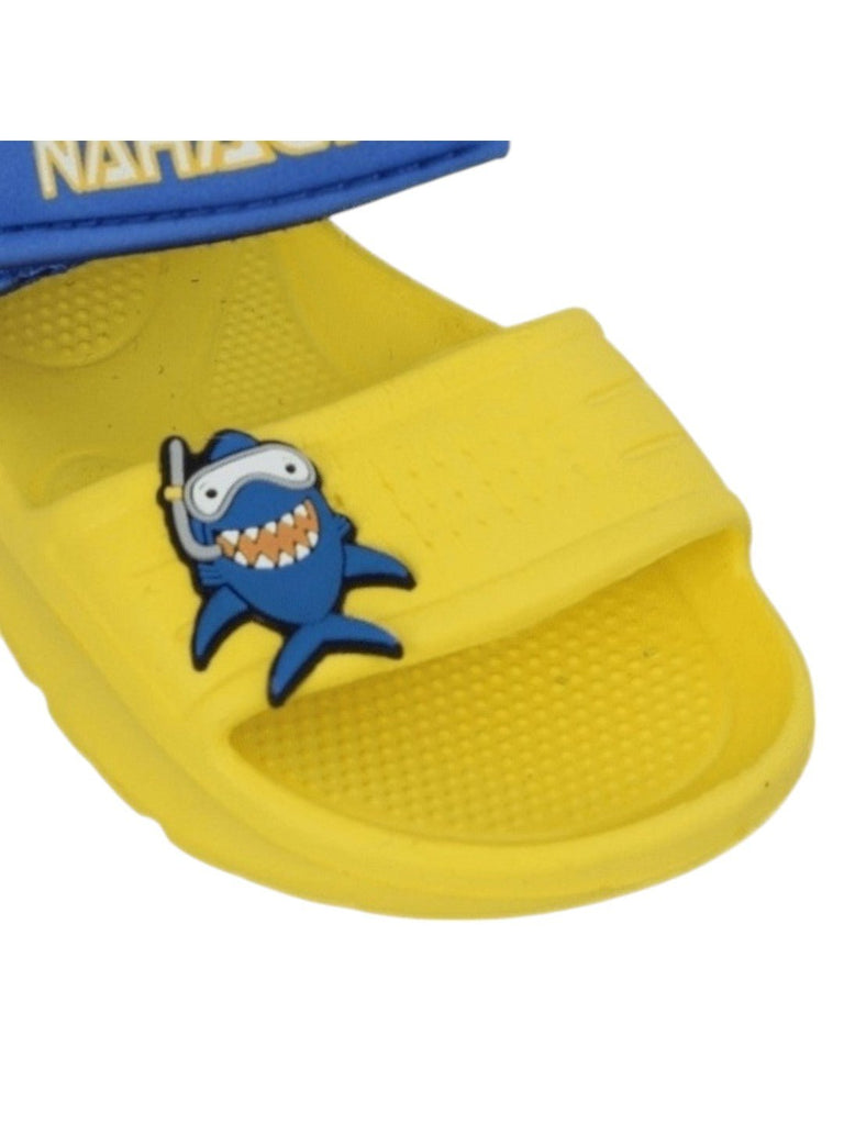 Yellow Shark Adventure Sandals - Playful & Durable Design-Close up View