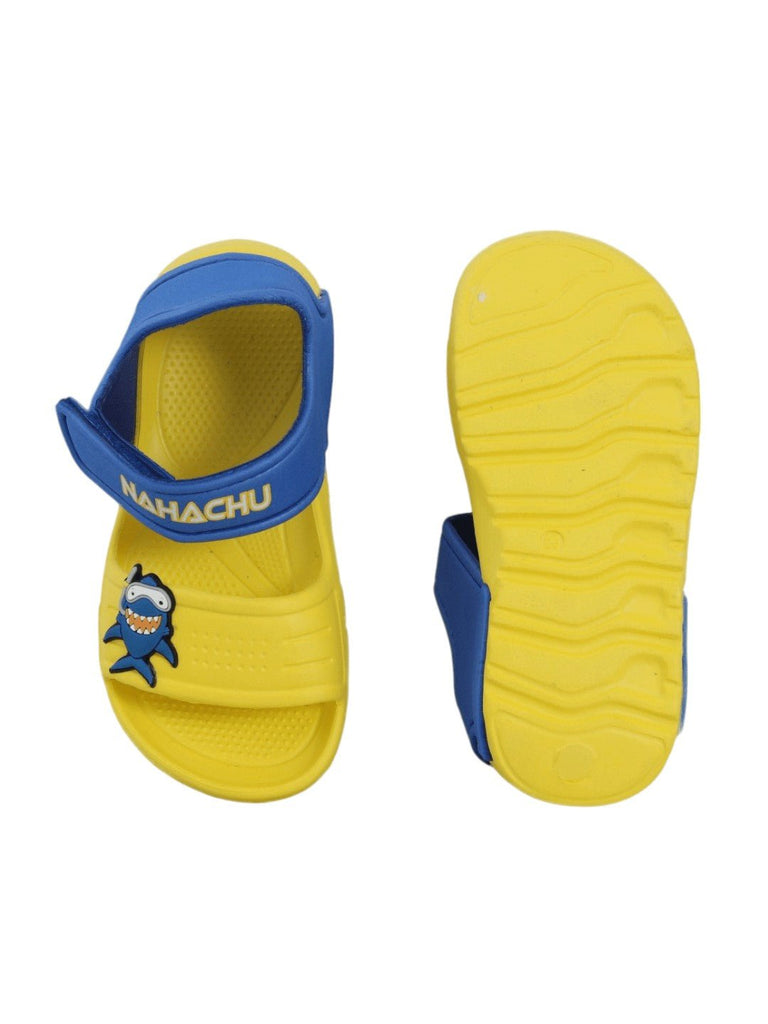 Yellow Shark Adventure Sandals - Playful & Durable Design-Front & Back View