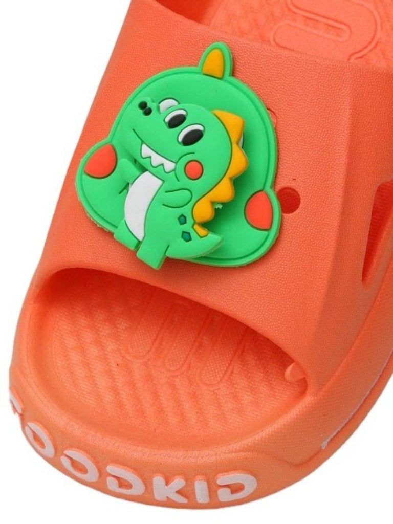 Close-up of the Youth Dinosaur Character Summer Slides For Boy's