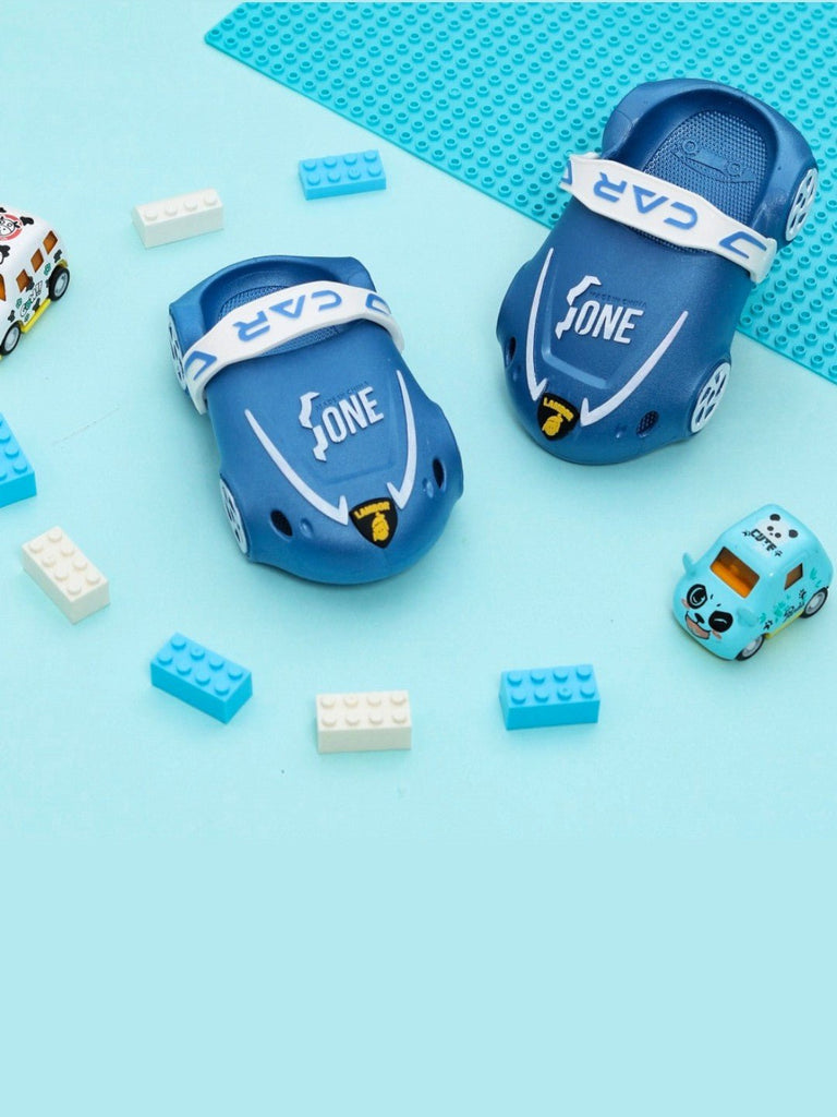 Zoom Into Comfort: Blue Car Clogs for Kids