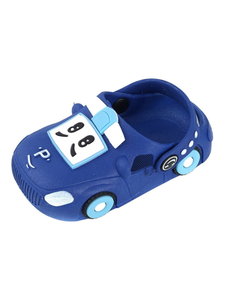 Yellow Bee Blue Car Pattern Clogs for Boys- Top View