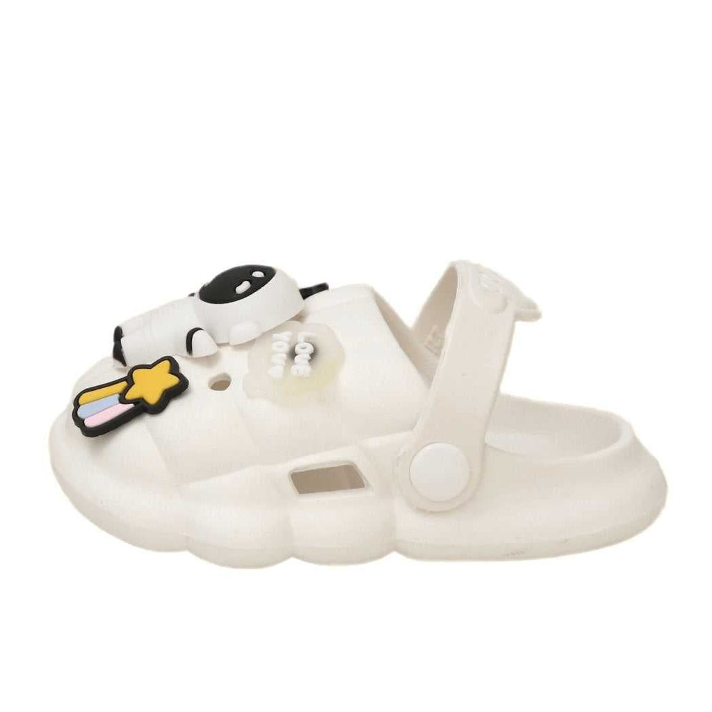 Boys' White 3D Astronaut Motif Clogs with Non-Slip Sole and Vibrant Space Accents-side