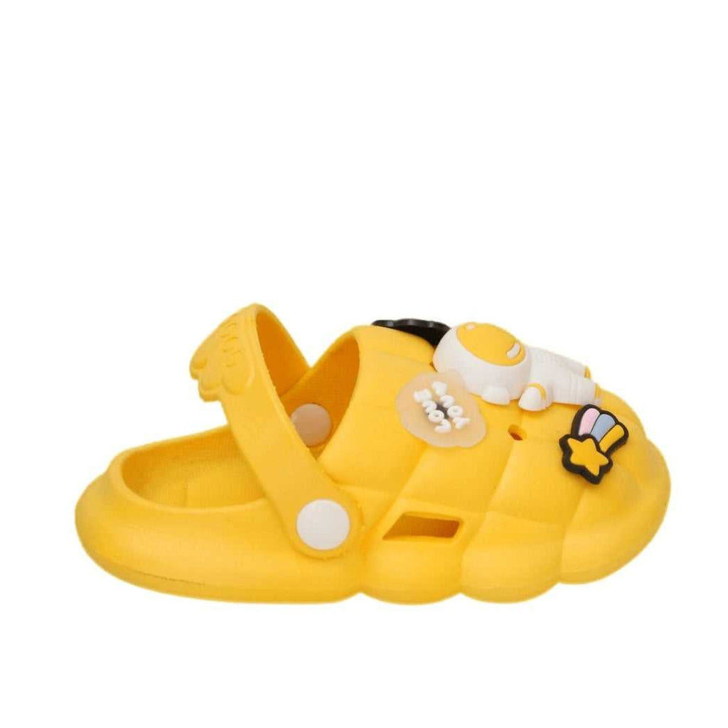 Boys' Bright Yellow 3D Astronaut Motif Clogs with Secure Grip and Playful Space Design-side