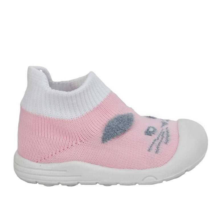 Pink and cozy Animal Shoe Socks by Yellow Bee for active little ones