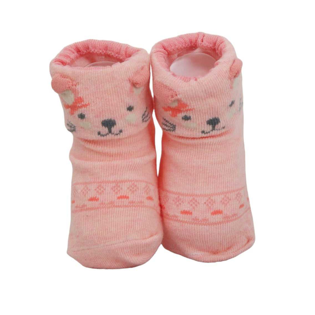 Baby girl's turquoise bear anti-skid socks